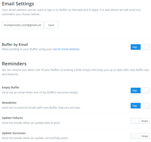 Change email settings and post messages by email in Buffer Change email settings and post messages by email in Buffer