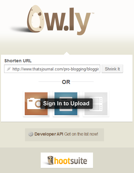 Shorten a long URL in Ow.ly Shorten a long URL in Ow.ly