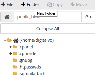 Click on New Folder button in File Manager Click on New Folder button in File Manager