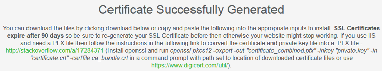 SSL Certificate Successfully Generated in SSL for Free SSL Certificate Successfully Generated in SSL for Free