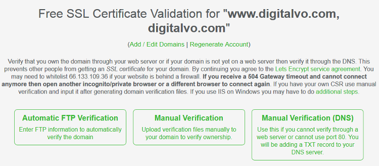 Verify your domain in SSL for Free Verify your domain in SSL for Free