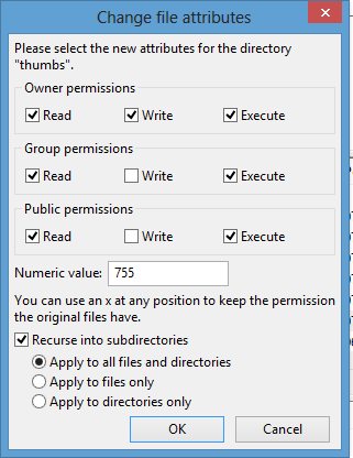 file permissions reset in filezilla