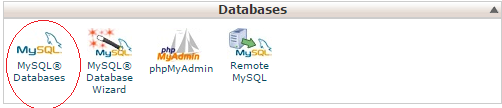 Click on MySQL Databases under Databases Click on MySQL Databases under Databases