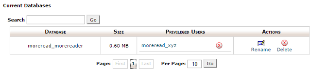 Database and database user under Current Databases Database and database user under Current Databases