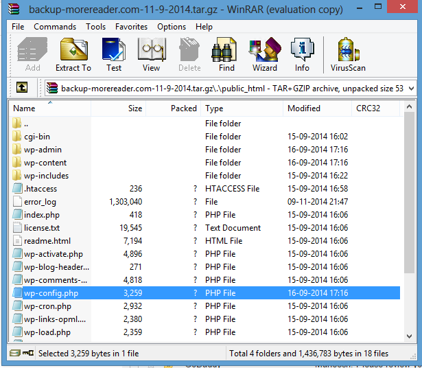 wp-config.php file in Home Directory backup wp-config.php file in Home Directory backup