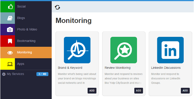 Add monitoring services in Sendible Add monitoring services in Sendible