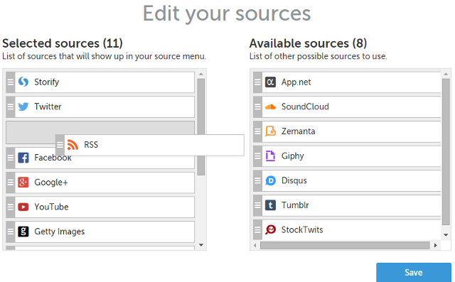 Add social networks in Storify Add social networks in Storify