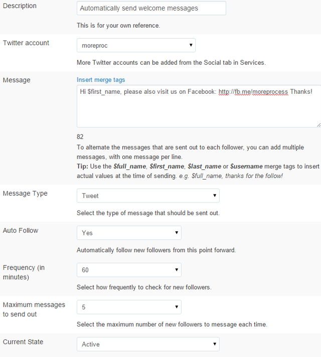 Automatically send welcome messages to your new followers in Sendible Automatically send welcome messages to your new followers in Sendible