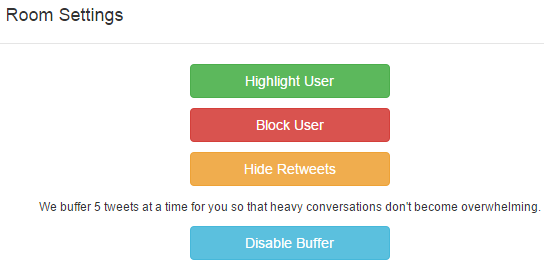 Change chat room settings in TweetChat Change chat room settings in TweetChat