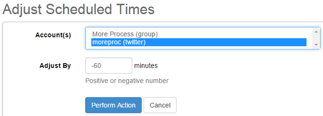 Change scheduled time in SocialOomph Change scheduled time in SocialOomph