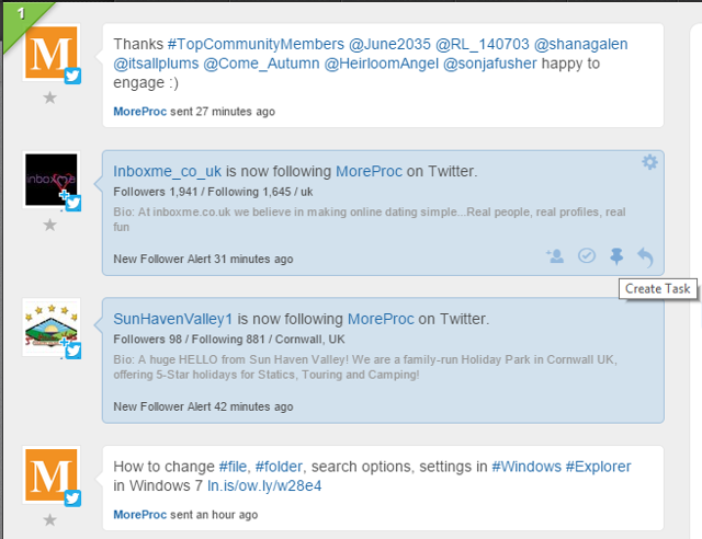 Click on Create Task button for message in Sprout Social Click on Create Task button for message in Sprout Social
