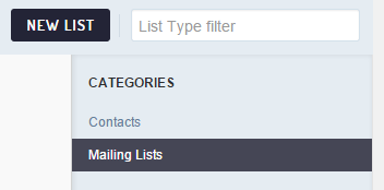 Click on Mailing Lists in Sendible Click on Mailing Lists in Sendible