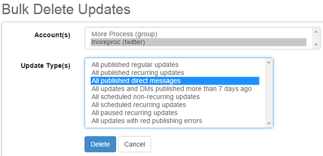 Delete posts in bulk in SocialOomph Delete posts in bulk in SocialOomph