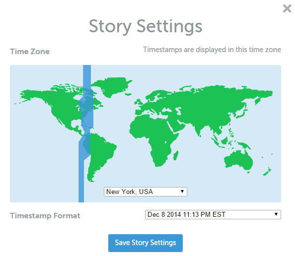Edit Timezone settings in Storify Edit Timezone settings in Storify