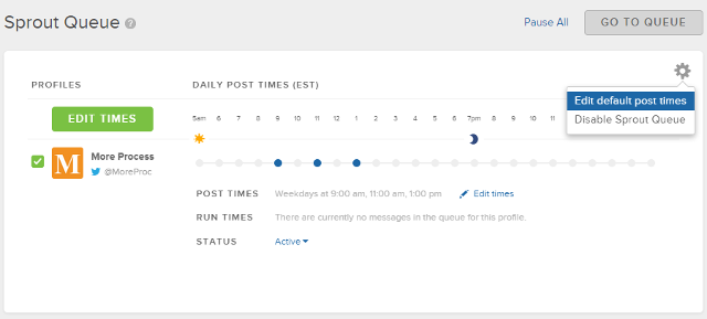 Edit posting time in queue in Sprout Social Edit posting time in queue in Sprout Social