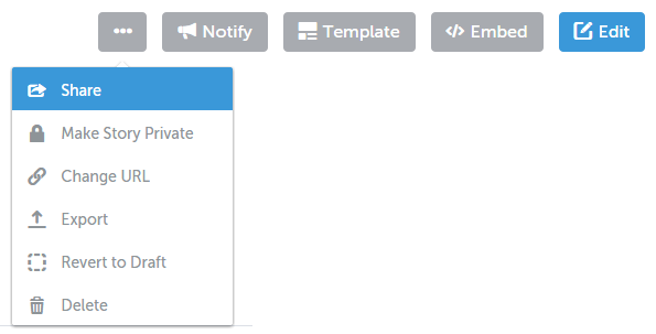 Edit published story and other options in Storify Edit published story and other options in Storify