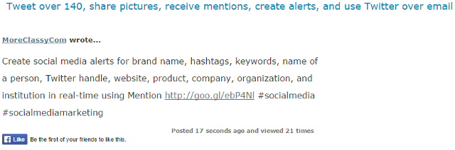 Full tweet longer than 140 characters in TweetyMail Full tweet longer than 140 characters in TweetyMail