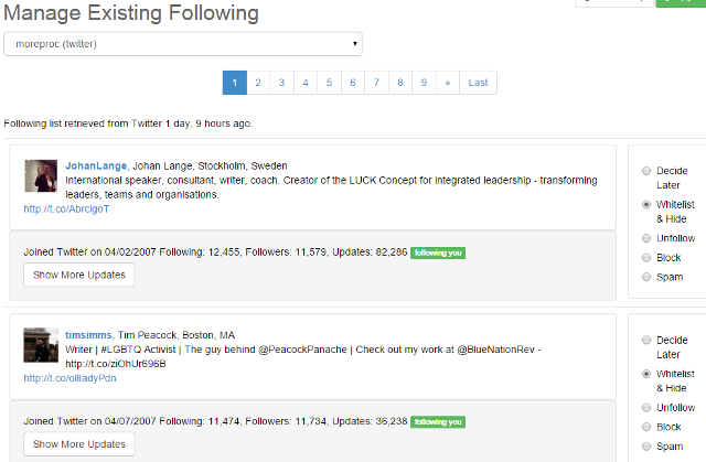 Manage members you are following in SocialOomph Manage members you are following in SocialOomph