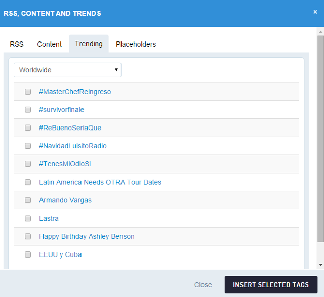 RSS content and Trends in Sendible RSS content and Trends in Sendible