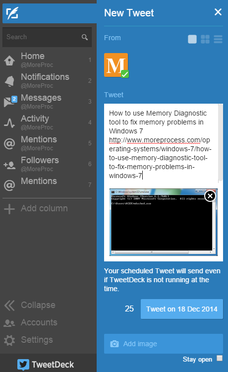 Schedule tweets using TweetDeck Schedule tweets using TweetDeck