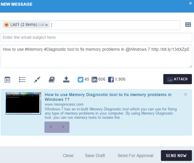 Send a message to a list in Sendible Send a message to a list in Sendible