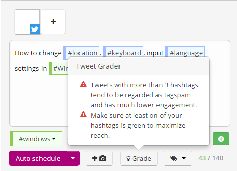 Optimize your tweets using Tweet grader in RiteTag Optimize your tweets using Tweet grader in RiteTag