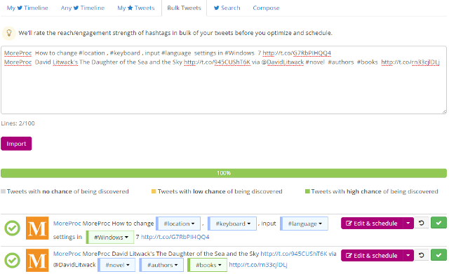 View hashtags audit for tweets in bulk in RiteTag View hashtags audit for tweets in bulk in RiteTag
