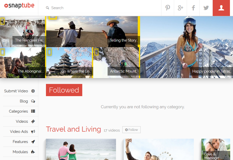 Snaptube WordPress Theme Snaptube WordPress Theme