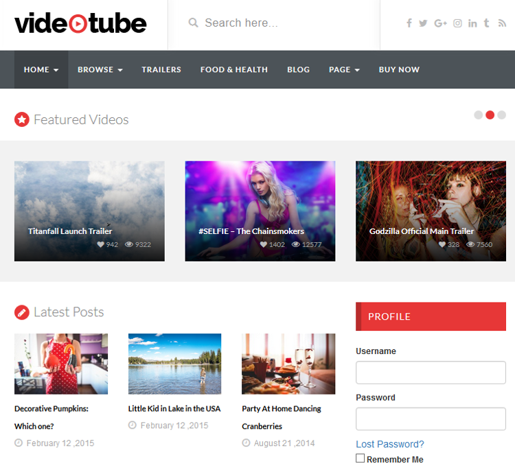 VideoTube WordPress Theme VideoTube WordPress Theme
