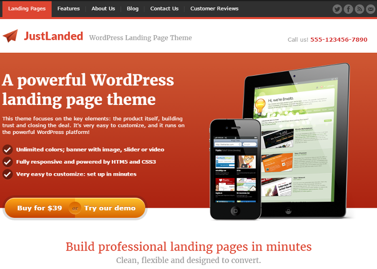 JustLanded WordPress Theme JustLanded WordPress Theme