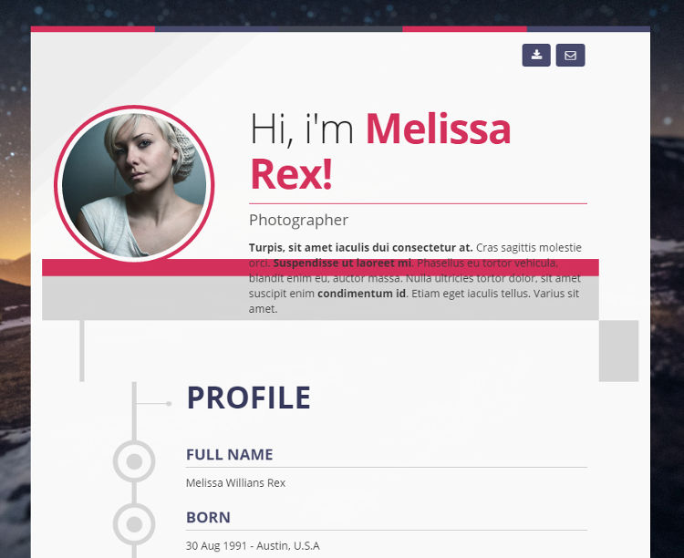 Top 5 vCard, Personal Resume, CV Website HTML5 Templates