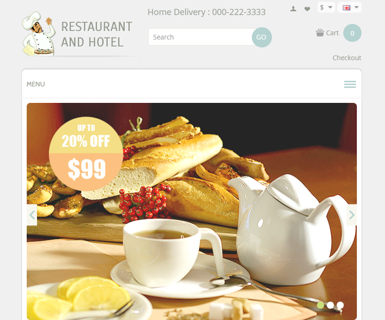 Restaurant OpenCart Theme Restaurant OpenCart Theme