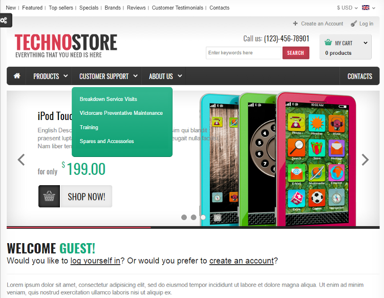 TechnoStore osCommerce Template TechnoStore osCommerce Template